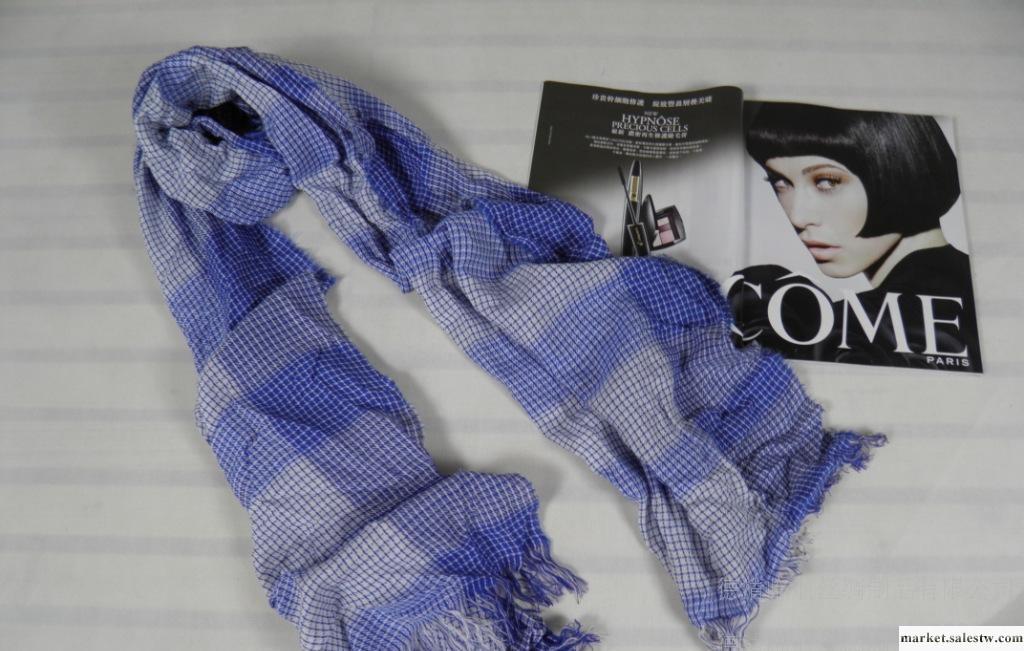 小格子提花手感柔軟最新款 出口歐美 流蘇環保 格子圍巾DH077工廠,批發,進口,代購