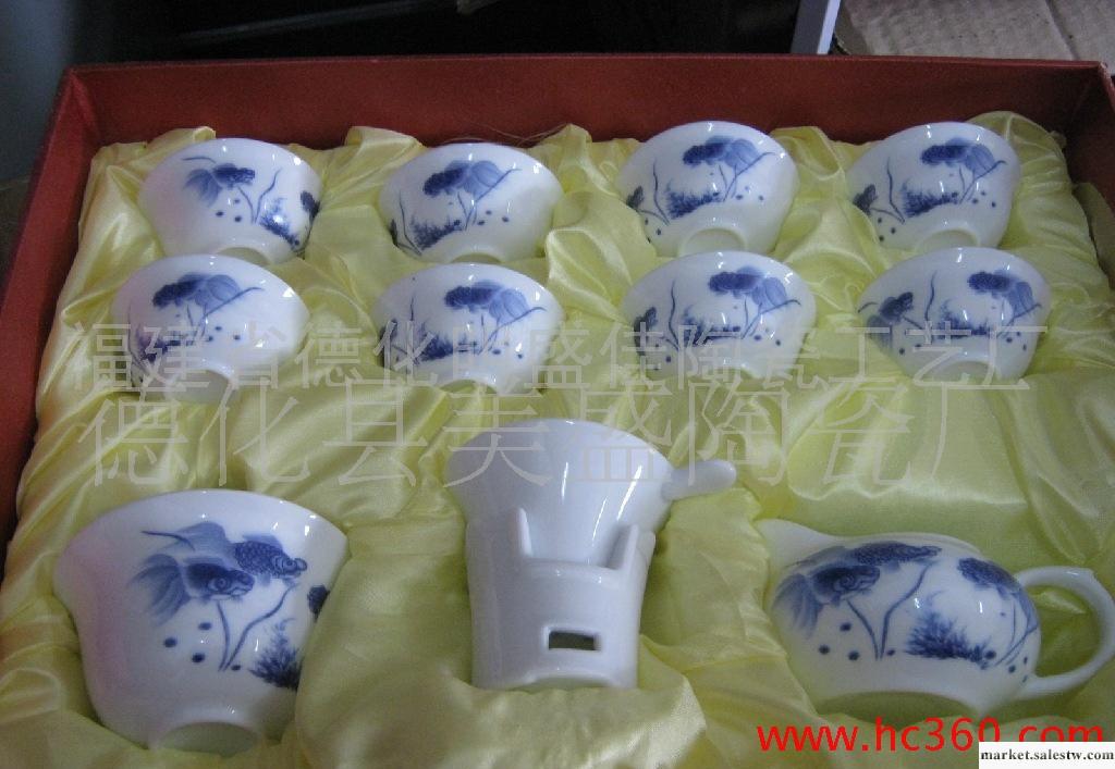 MS12頭蘭彩魚茶具德化美盛陶瓷工廠,批發,進口,代購