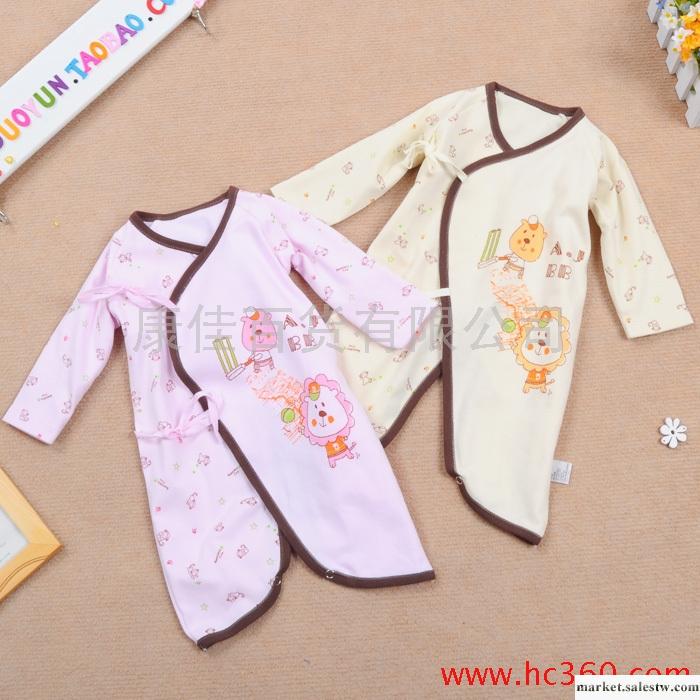 安吉小羊12年春款嬰童純棉印花寶寶系帶連體衣/嬰幼兒哈衣TT-57工廠,批發,進口,代購
