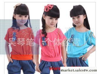 廠價爆 批2012韓版新款女童裝春秋夏裝兒童中大童運動套裝工廠,批發,進口,代購