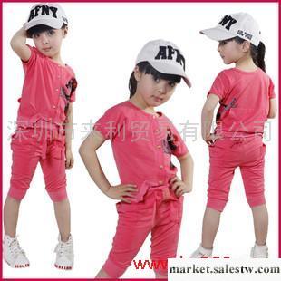 供應--童裝妮圣2011夏裝新款韓版女童裝短袖中大童運動套裝正反兩面穿批發・進口・工廠・代買・代購