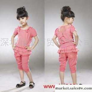 2012新款韓版童裝夏裝 兒童中大童運動服女套裝短袖t恤碎花mmzcc工廠,批發,進口,代購