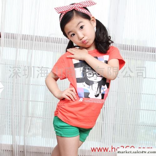 2012夏裝童裝韓版女童卡通長款短袖t恤夏兒童新款女體恤大童工廠,批發,進口,代購