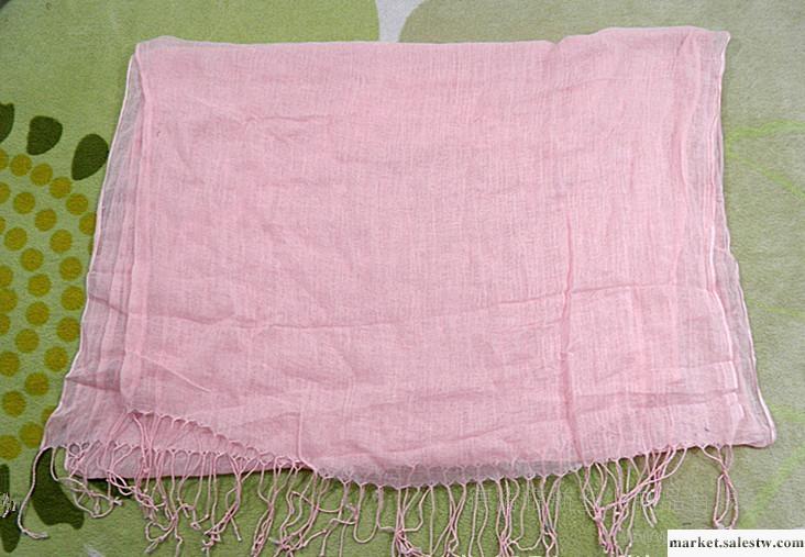 XH123粉色麻線純色圍巾時尚百搭圍巾外貿圍巾尾單低價批發工廠,批發,進口,代購