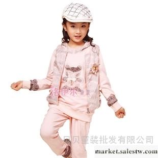供應247韓版女童裝 2012新款秋裝 兒童衛衣套裝 馬甲三件套運動套裝工廠,批發,進口,代購