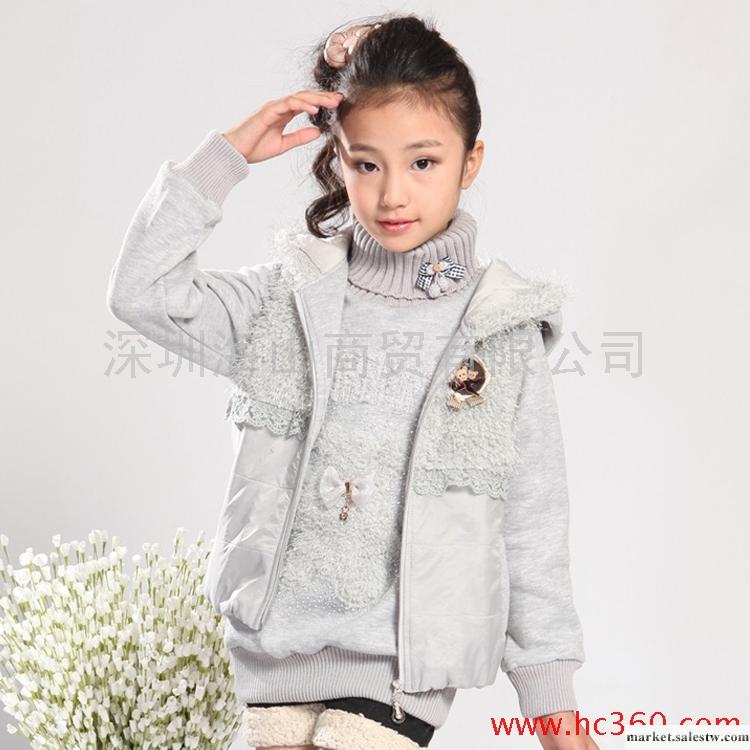 大童裝 女童 冬裝2011新款 韓版加厚馬甲加絨衛衣套裝mmzcz工廠,批發,進口,代購