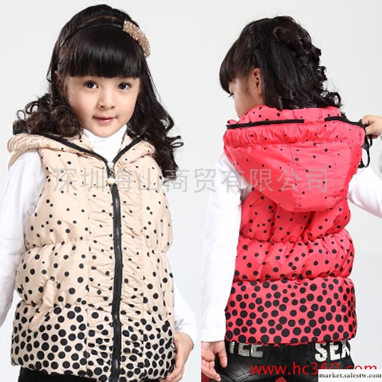 2011冬裝新款 韓版女童 圓點時尚馬甲背心 女童外套mmzcz工廠,批發,進口,代購
