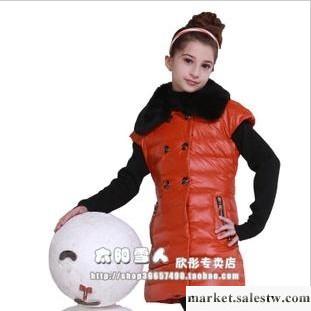 供應2012新款專柜正品女中大童 太陽雪人兒童羽絨服馬甲背心 B88003工廠,批發,進口,代購