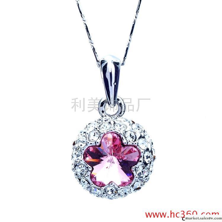 供應梅花吊墜 鍍白金 施華洛世奇水晶飾品 鍍金飾品工廠,批發,進口,代購