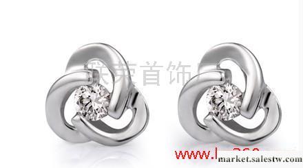 供應雅心 －白18K金鉆石耳釘工廠,批發,進口,代購