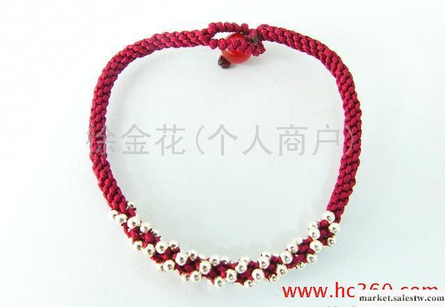 供應批發925純銀珠編紅繩手鏈（珠子是2.5MM）工廠,批發,進口,代購