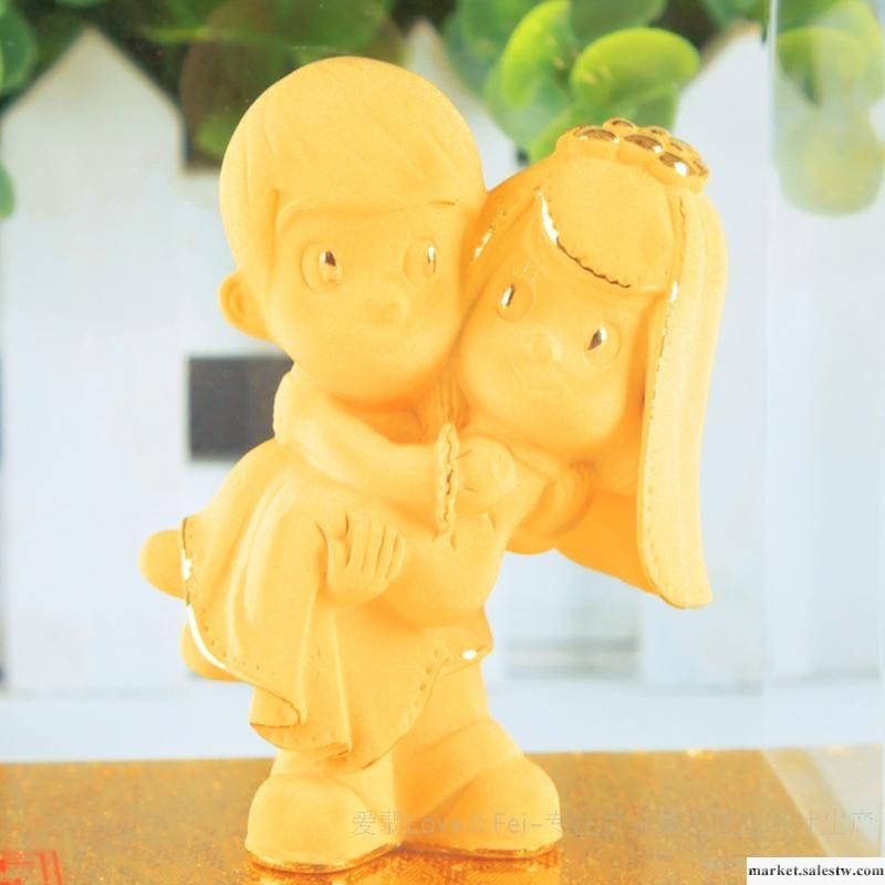 千足金 絨沙金禮品 擁抱愛情 結婚禮物 新婚 婚房擺件 家居擺飾工廠,批發,進口,代購