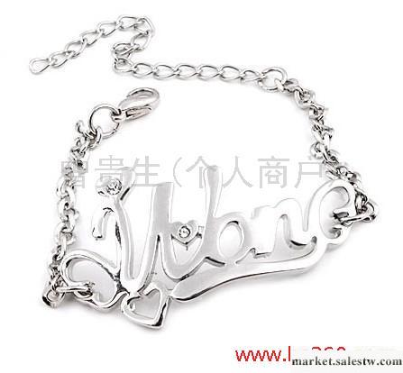 供應合金手鏈，字母手鏈，新款手鏈，非主流飾品，合金飾品，手飾工廠,批發,進口,代購