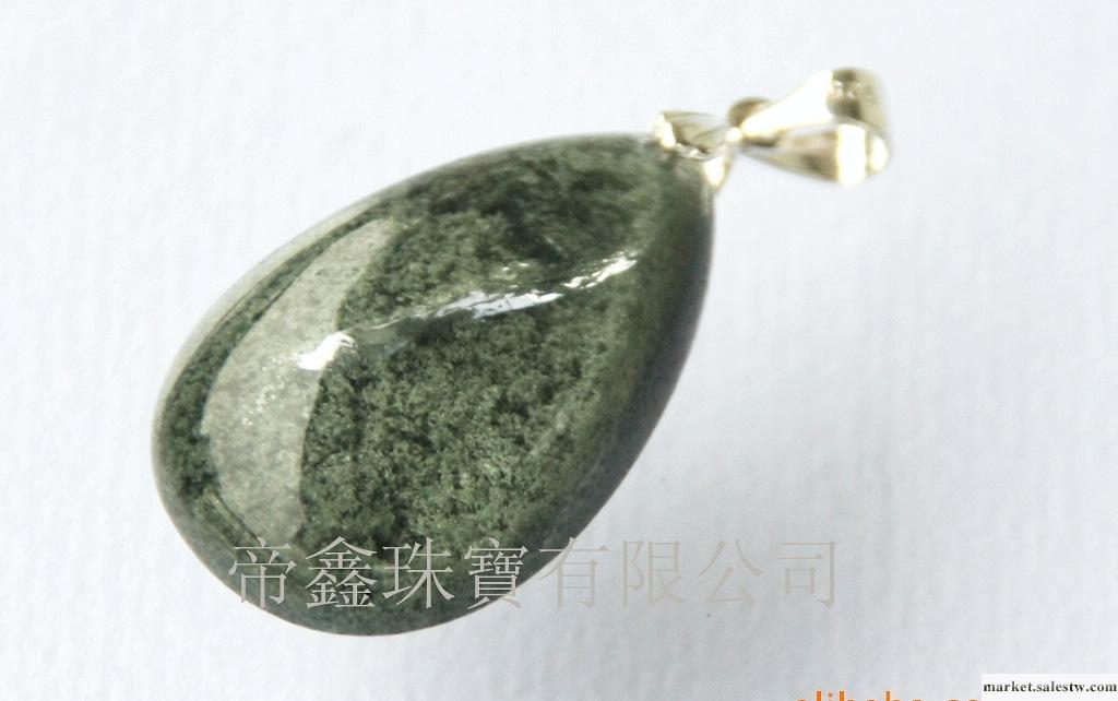 供應巴西進口天然水晶水滴形綠幽靈吊墜生產加工工廠,批發,進口,代購