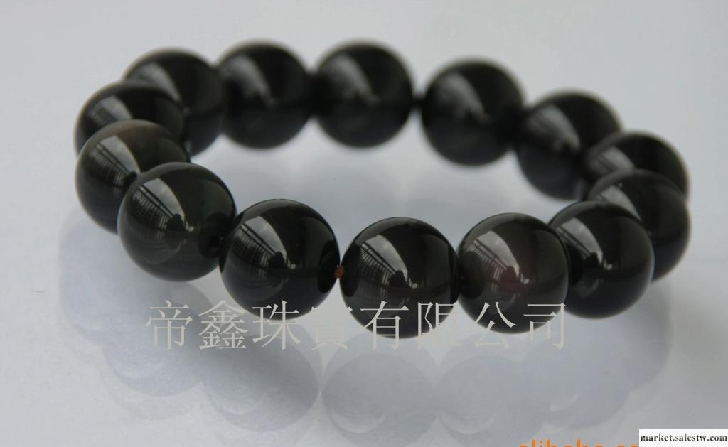 供應美國夏威夷進口黑曜石水晶手鏈14mm工廠,批發,進口,代購