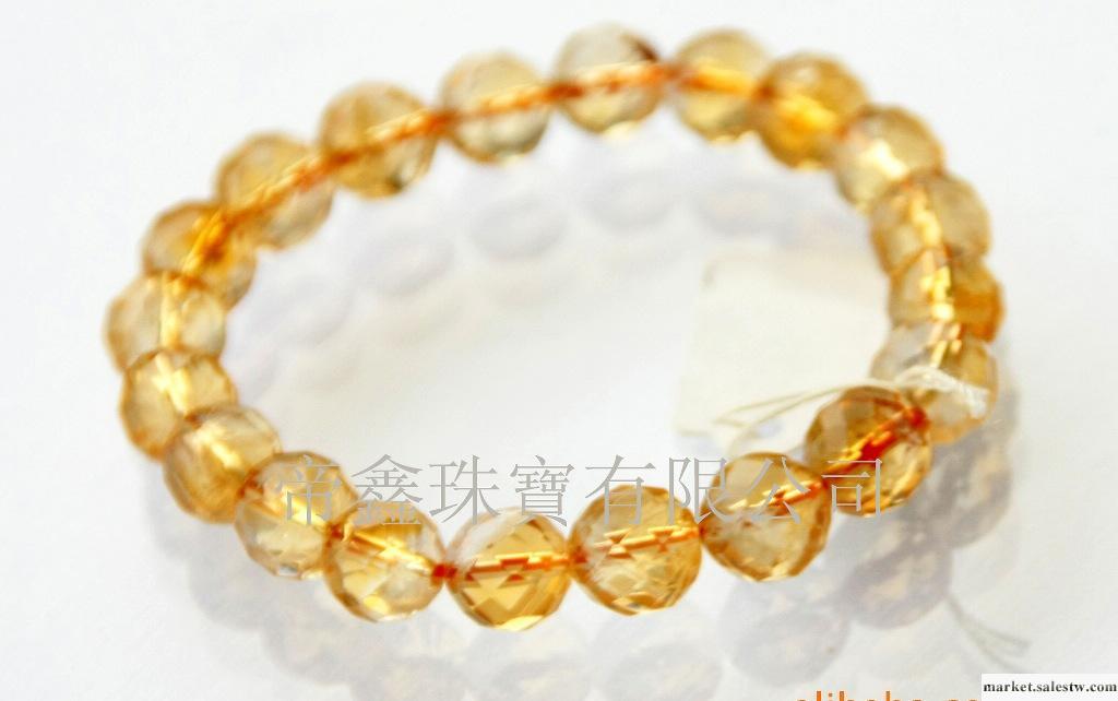 供應巴西進口刻面天然黃水晶手鏈6~14mm寶石加工工廠,批發,進口,代購