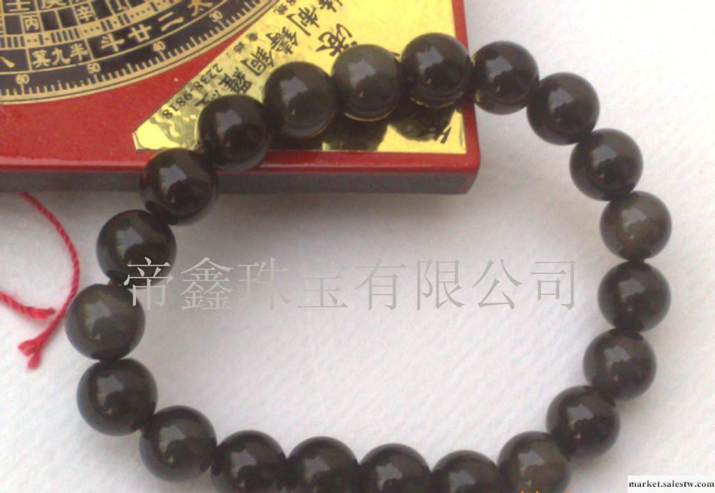 供應天然墨西哥黑曜石圓珠手鏈6~18mm 寶石加工工廠,批發,進口,代購