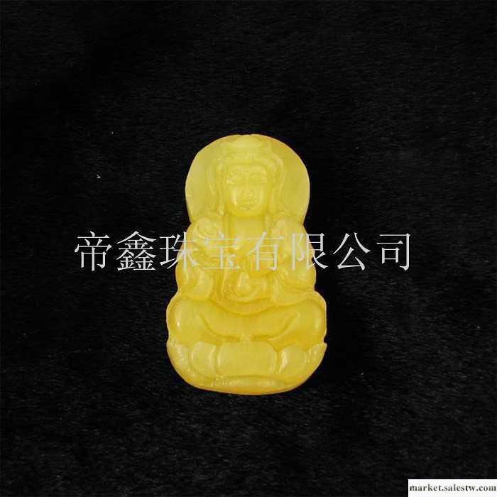 供應帝鑫珠寶天然黃玉觀音吊墜雕刻水晶寶石加工工廠,批發,進口,代購