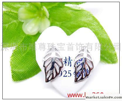 供應925純銀樹葉耳釘工廠,批發,進口,代購
