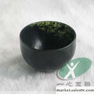 供應一心玉器 廠價 天然活磁黑綠玉原石雕刻 黑綠玉茶杯 功夫茶茶杯*工廠,批發,進口,代購