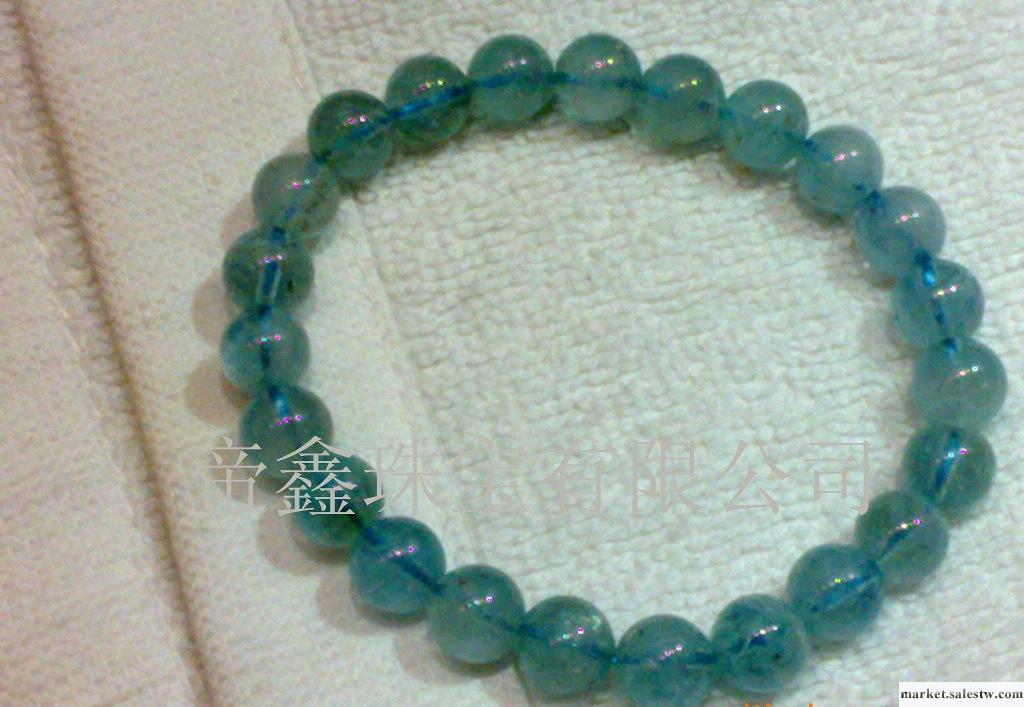 供應巴西進口天然海藍寶圓珠手鏈8mm6~16mm 生產加工工廠,批發,進口,代購