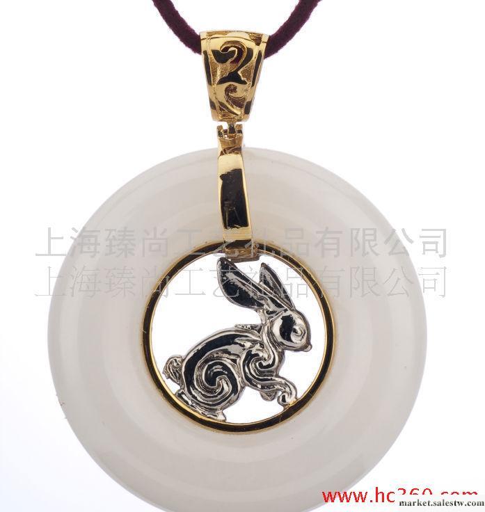供應臻玉OEM玉石首飾飾品工廠十二生肖兔年屬兔工廠,批發,進口,代購
