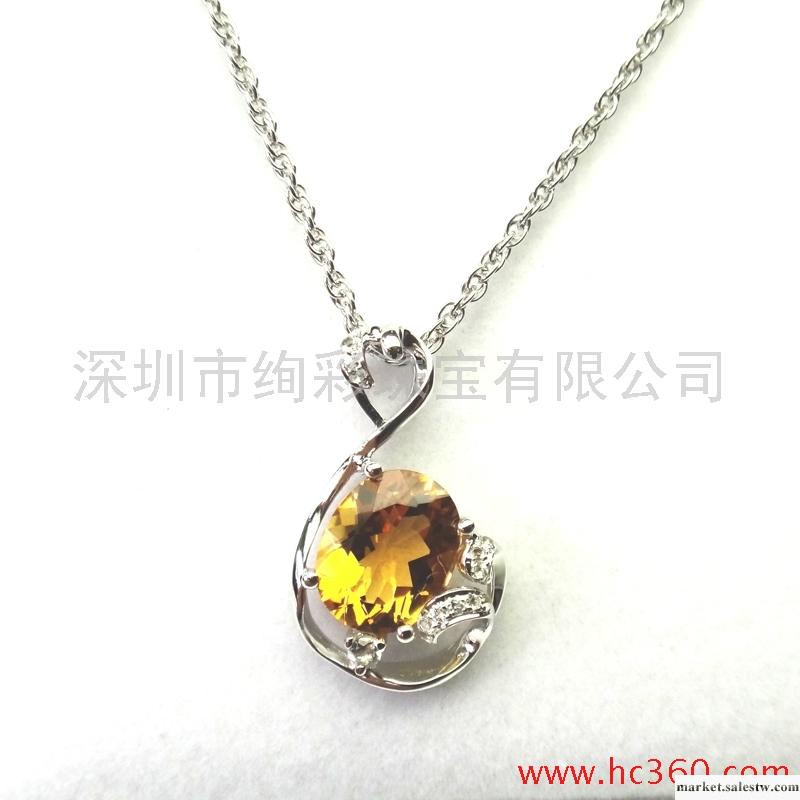 供應天然黃水晶吊墜 寶石級黃水晶吊墜批發 925銀鑲黃水晶吊墜工廠,批發,進口,代購