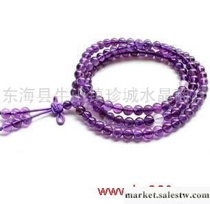 供應珍城1天然紫晶108佛珠手鏈 水晶手鏈 念珠手鏈   紫晶手鏈 水晶飾品工廠,批發,進口,代購