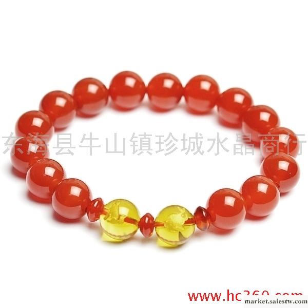 供應珍城紅瑪瑙卯戌本命符手鏈 水晶手鏈工廠,批發,進口,代購