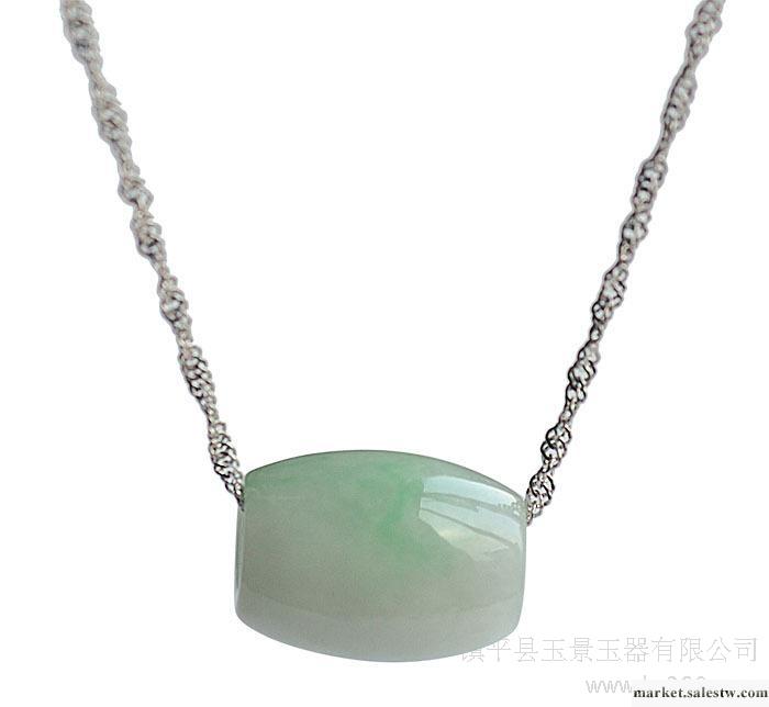 玉景珠寶 陽綠天然A貨翡翠路路通吊墜 緬甸翡翠玉轉運珠+純銀項鏈工廠,批發,進口,代購