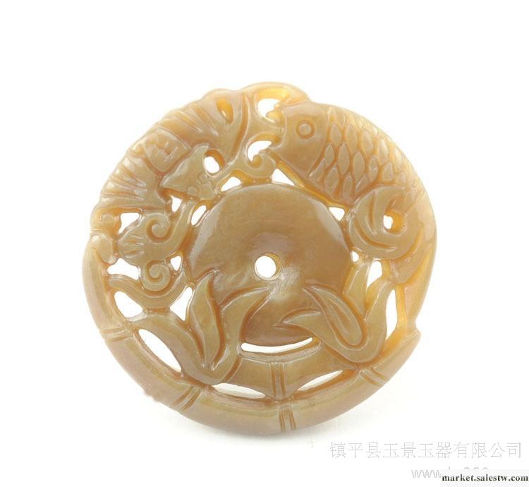 和田玉掛件 糖玉 連年有余 福在眼前 雕工精湛工廠,批發,進口,代購