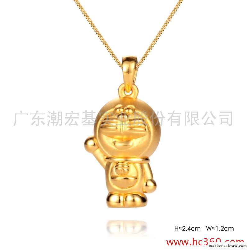 供應哆啦A夢站立式24K黃金吊墜工廠,批發,進口,代購