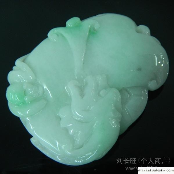 供應夢之星翡翠白底綠貔貅如意掛件工廠,批發,進口,代購