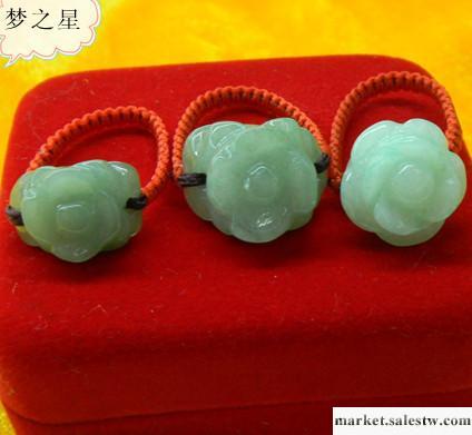 供應夢之星YJ01緬甸玉玫瑰花戒指 小玉飾批發工廠,批發,進口,代購