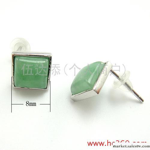 供應16454 純銀玉器方形耳釘，925純銀耳飾工廠,批發,進口,代購