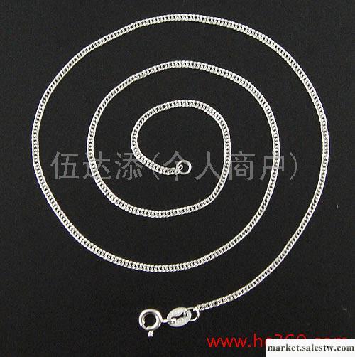 供應Y928 16寸側身鏈鍍白金，925銀項鏈批發工廠,批發,進口,代購