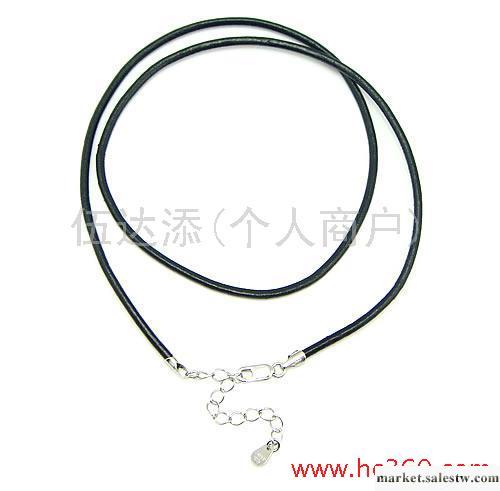 供應2mm16寸真皮繩方扣加尾鏈加牌，純銀首飾繩工廠,批發,進口,代購