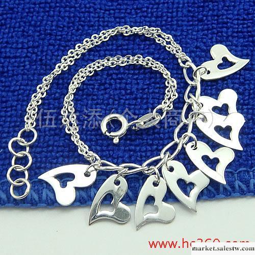 供應01202 心形十字手鏈，韓版飾品，手工銀飾925工廠,批發,進口,代購