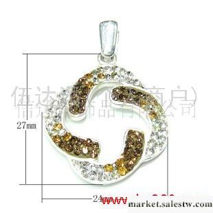 供應SJ3438純銀旋風水晶吊墜，純銀飾品，925銀飾工廠,批發,進口,代購