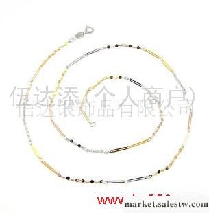 供應YD932 18寸花片間滿天星鍍三色金，純銀鏈工廠,批發,進口,代購