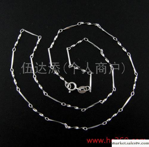 供應Y446 16寸凹批角間扭片鍍白金，銀鏈批發工廠,批發,進口,代購