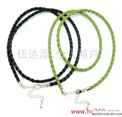 供應3mm皮革編織繩加尾鏈加水滴，純銀項鏈繩工廠,批發,進口,代購