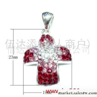供應SJ2535純銀十字架水晶吊墜，純銀飾品，925銀飾工廠,批發,進口,代購