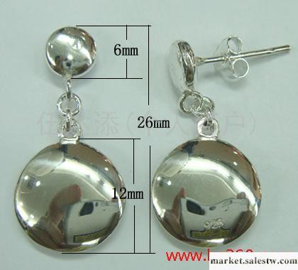 供應純銀耳環f011，925純銀圓形耳釘，純銀飾品工廠,批發,進口,代購