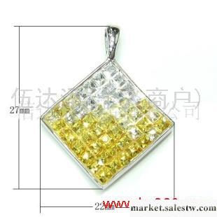 供應SJ1158純銀水晶吊墜，時尚銀飾，方形吊墜工廠,批發,進口,代購