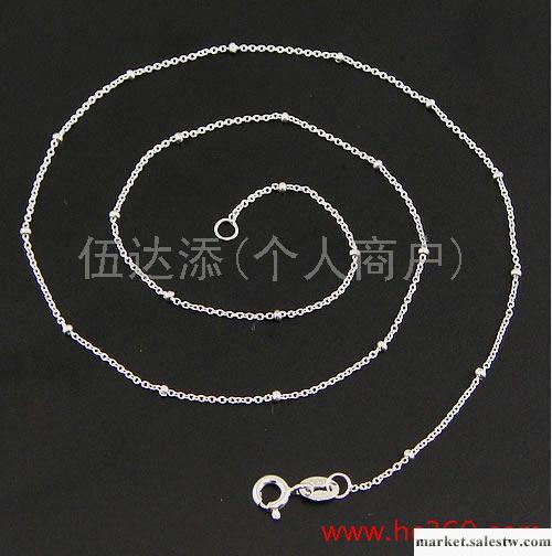 供應YD909 18寸十字間珠鏈鍍白金，925銀鏈工廠,批發,進口,代購