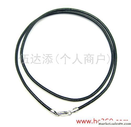 供應2mm真皮繩16寸方扣，925純銀飾品首飾繩工廠,批發,進口,代購