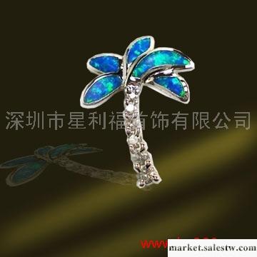 供應925純銀澳寶吊墜澳寶 項墜 樹葉 鑲鋯石工廠,批發,進口,代購