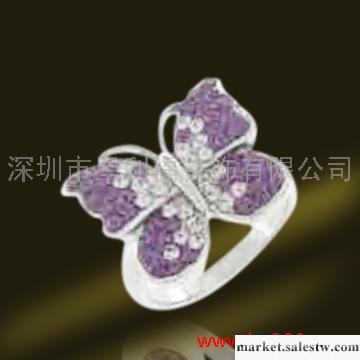 供應純銀水鉆戒指唯美流行風尚心動蝴蝶結戒指工廠,批發,進口,代購