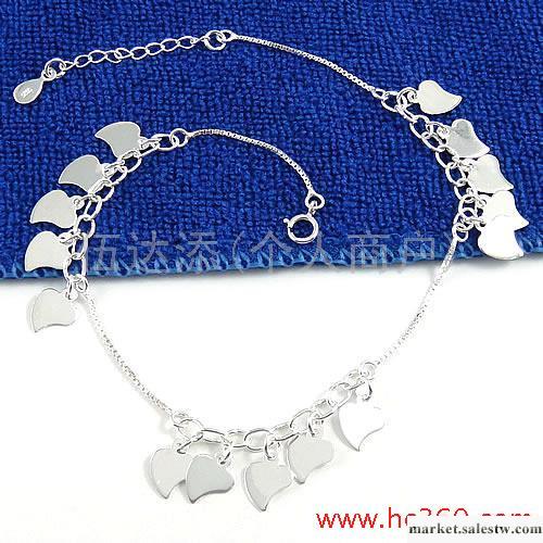 供應04107 盒仔間心形片腳鏈，銀飾品，腳鏈批發工廠,批發,進口,代購